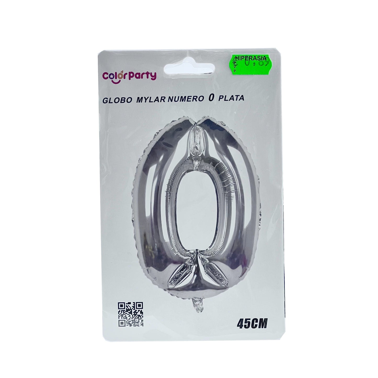 Globo 0 plata 45 cm