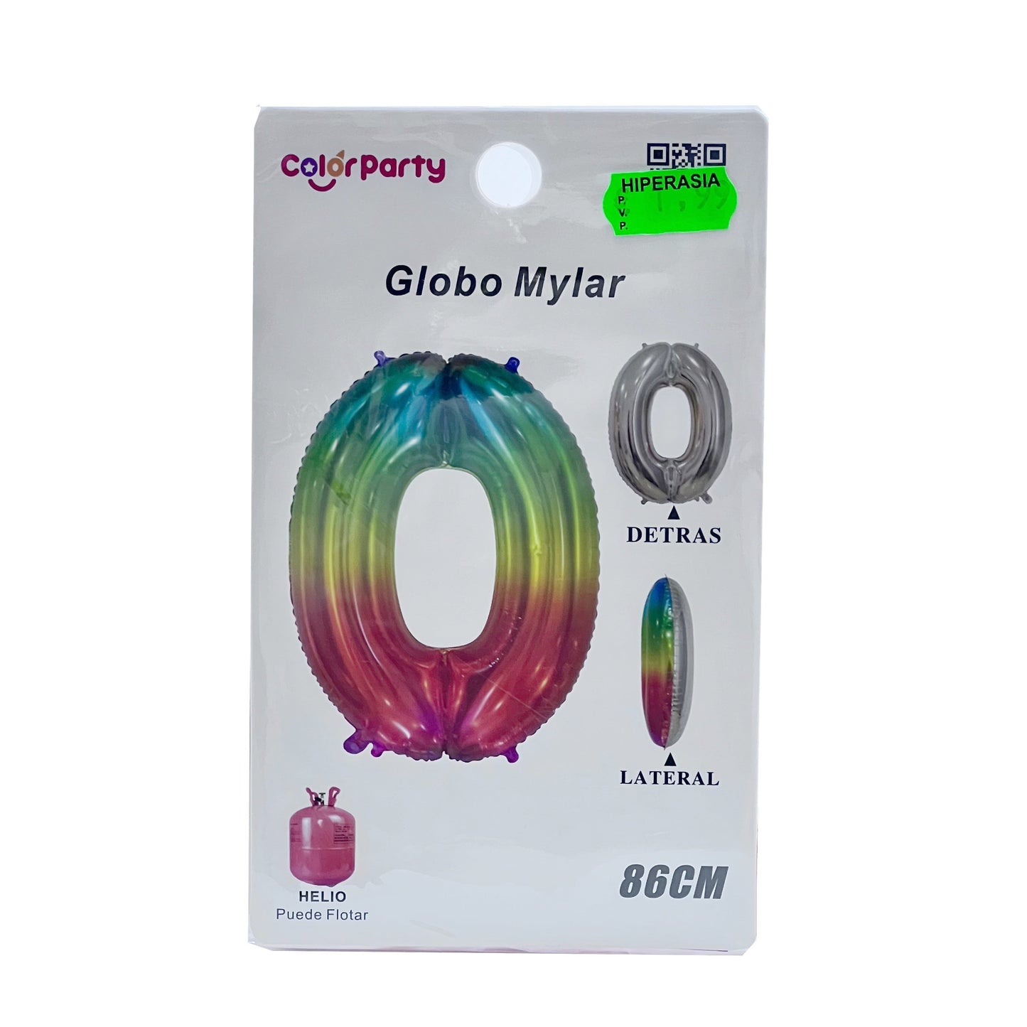 Globo 0 multicolor 86 cm