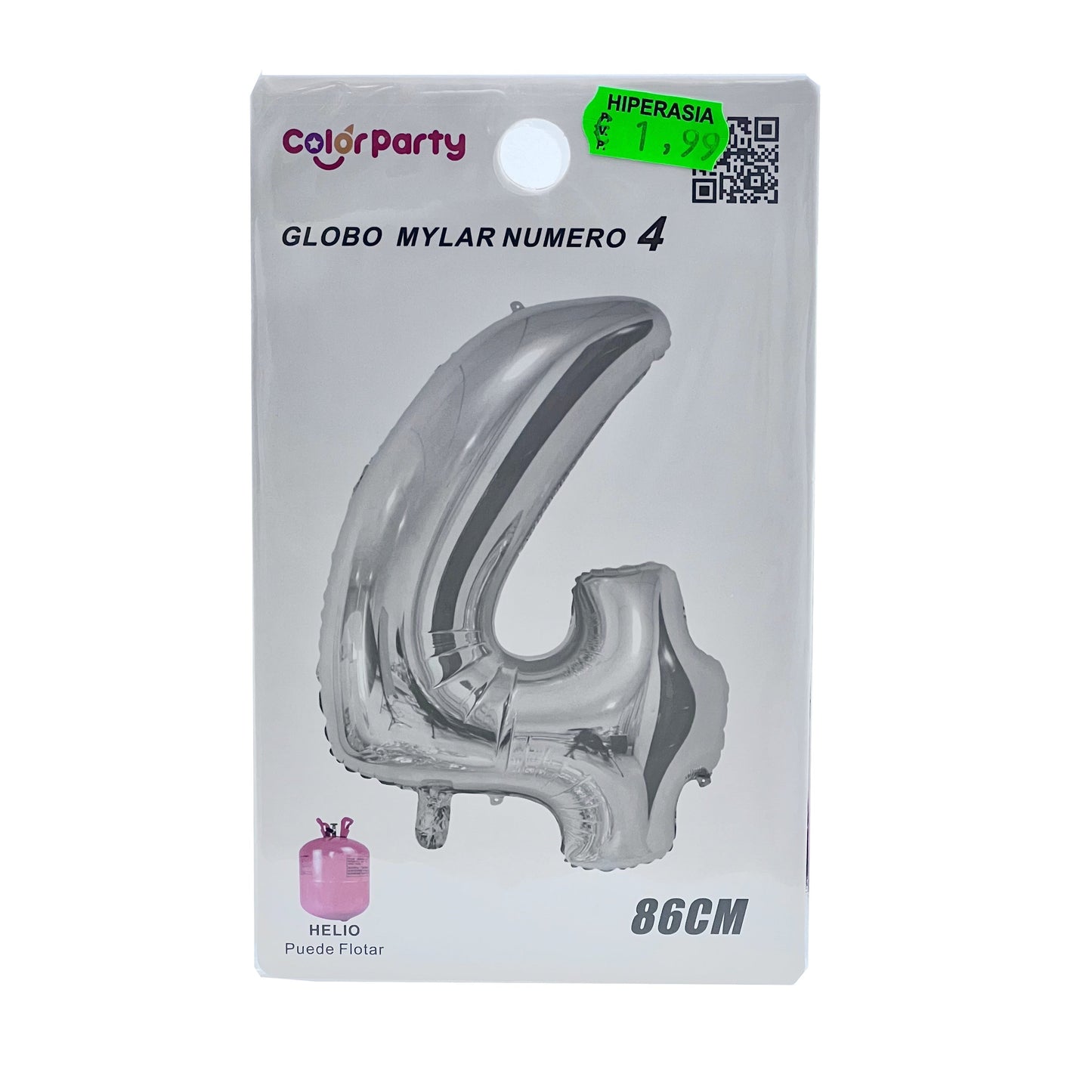 Globo 4 plata 86 cm