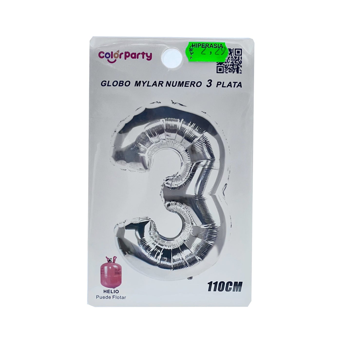 Globo 3 plata 110 cm