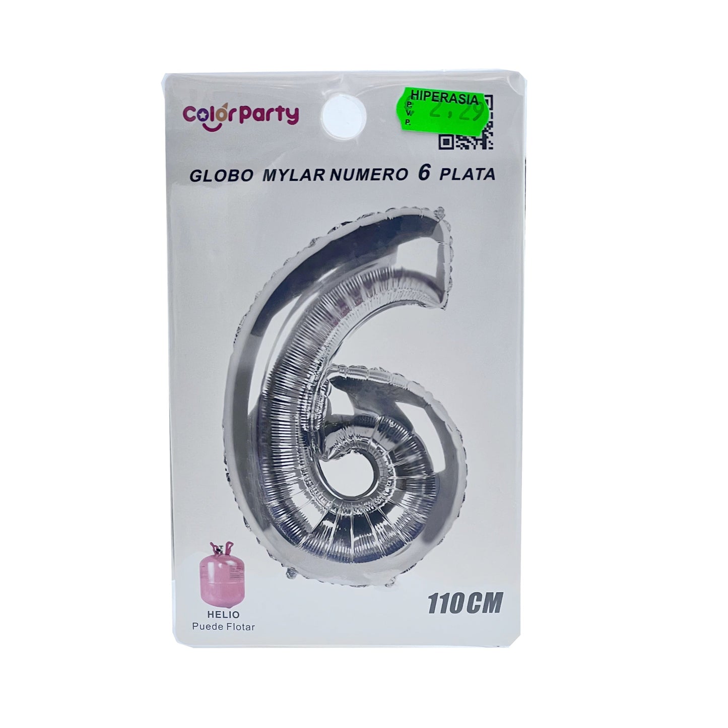 Globo 6 plata 110 cm