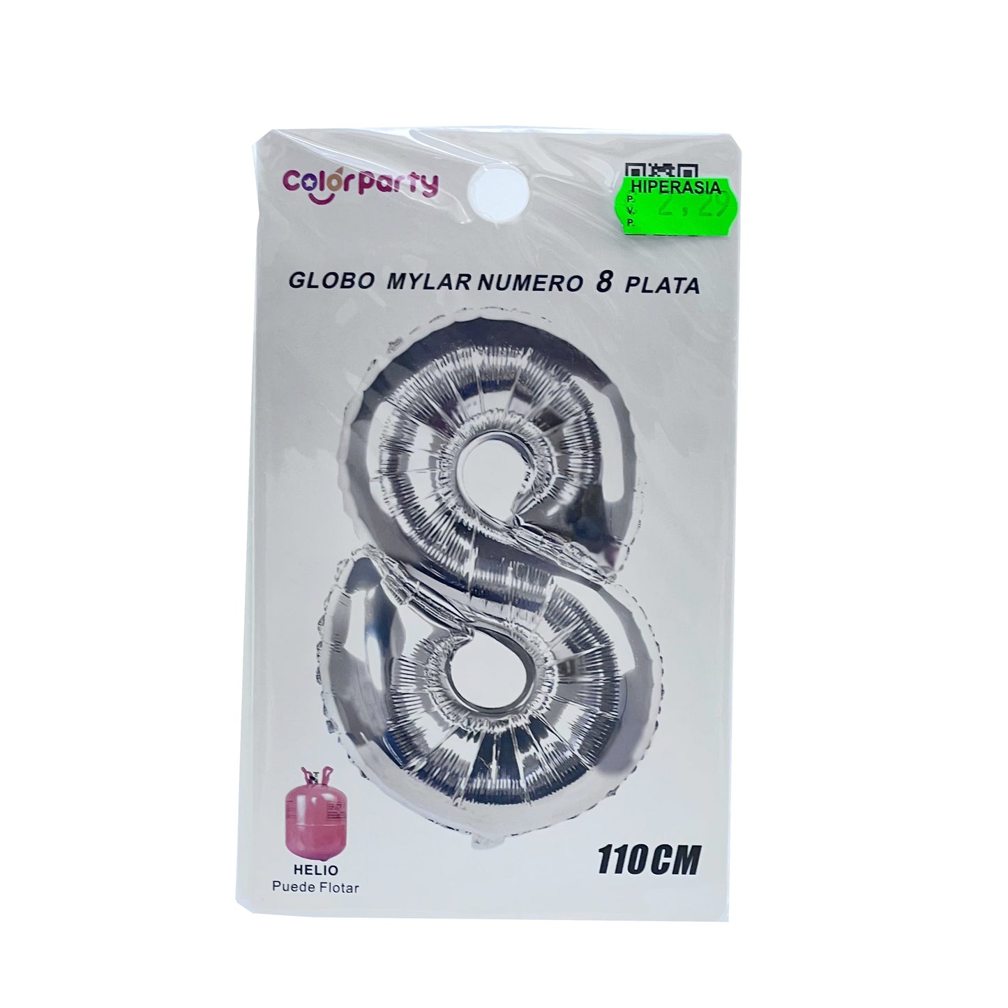 Globo 8 plata 110 cm