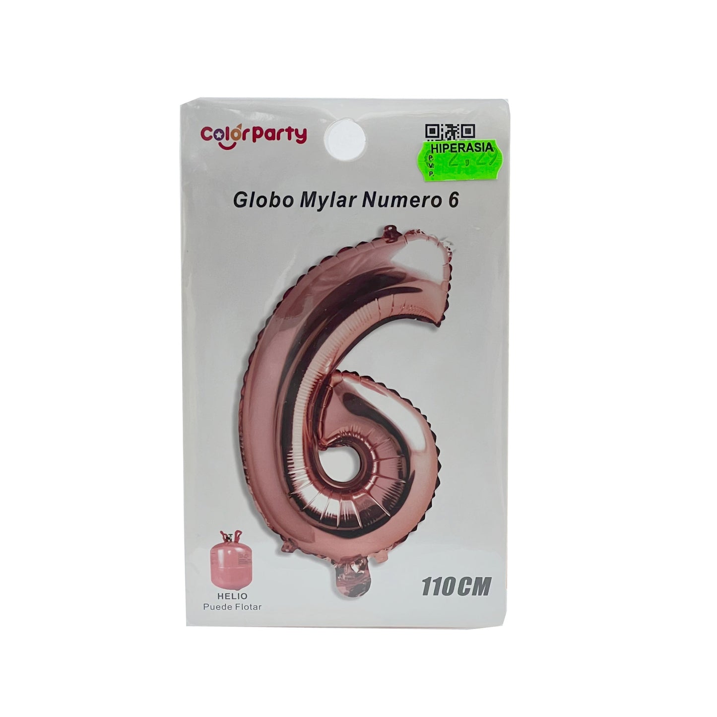 Globo 6 rosa 110 cm