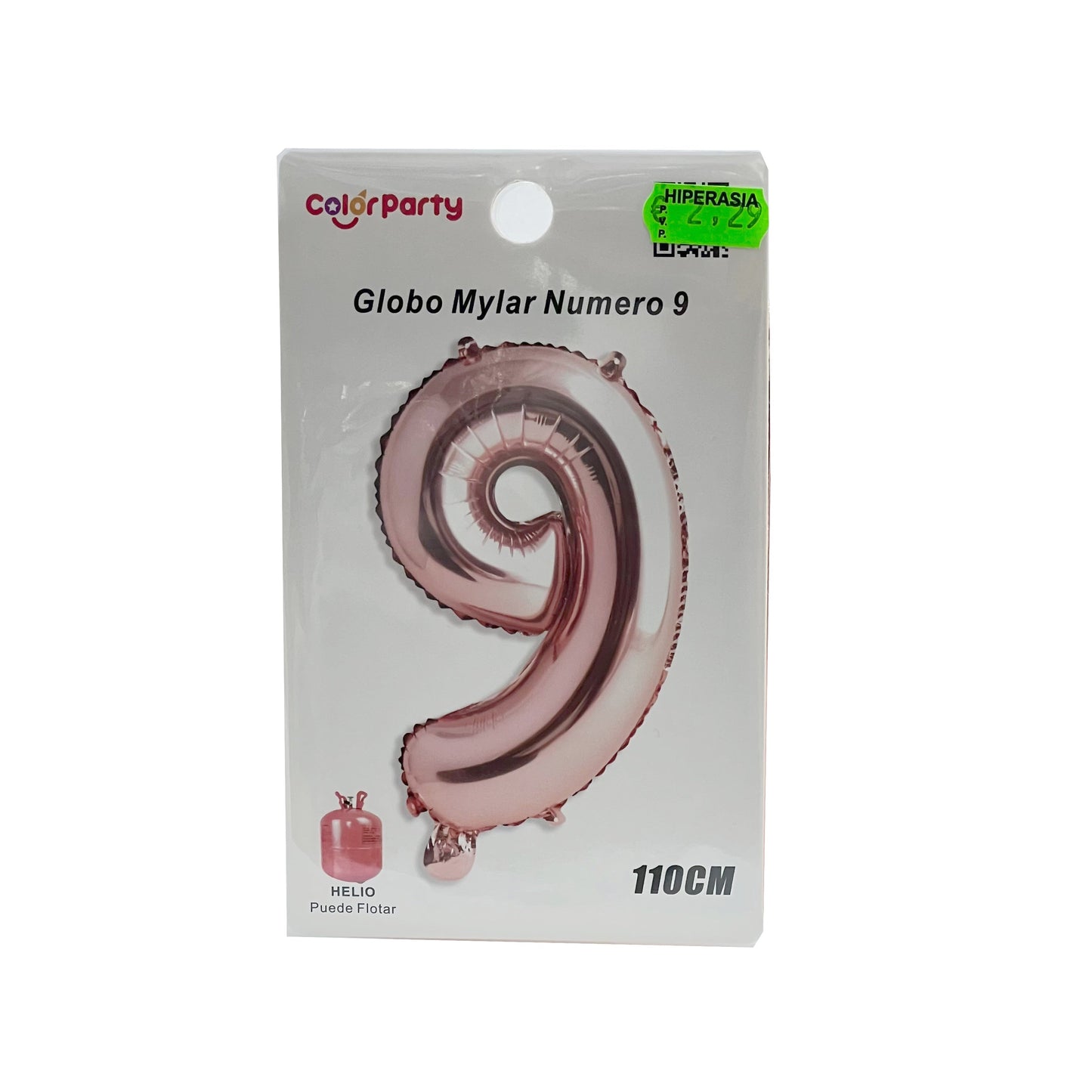 Globo 9 rosa 110 cm