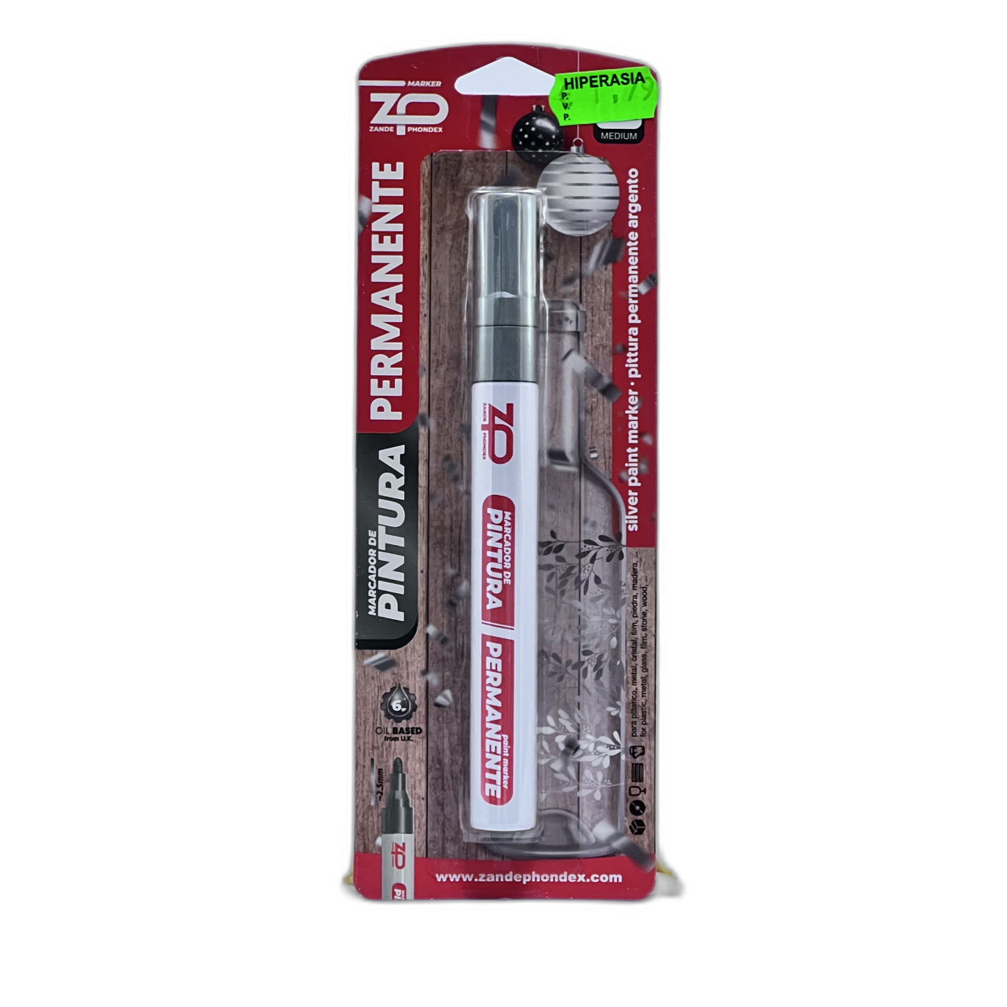 Marcador de pintura permanente 2.5 mm