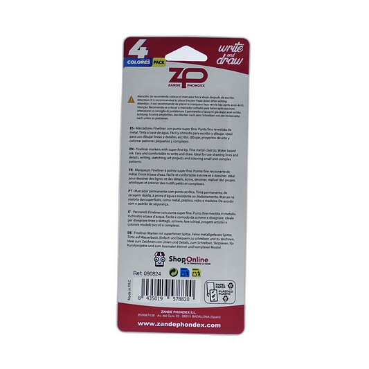 4 Marcadores finos 0.5 mm