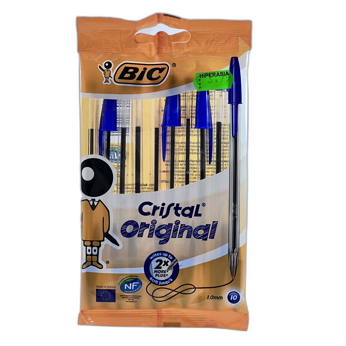 Paquete de 10 bolis bic AZUL 1.0 mm