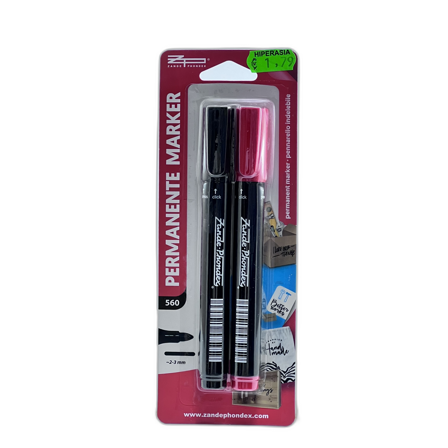 2 Marcadores permanentes 2-3 mm