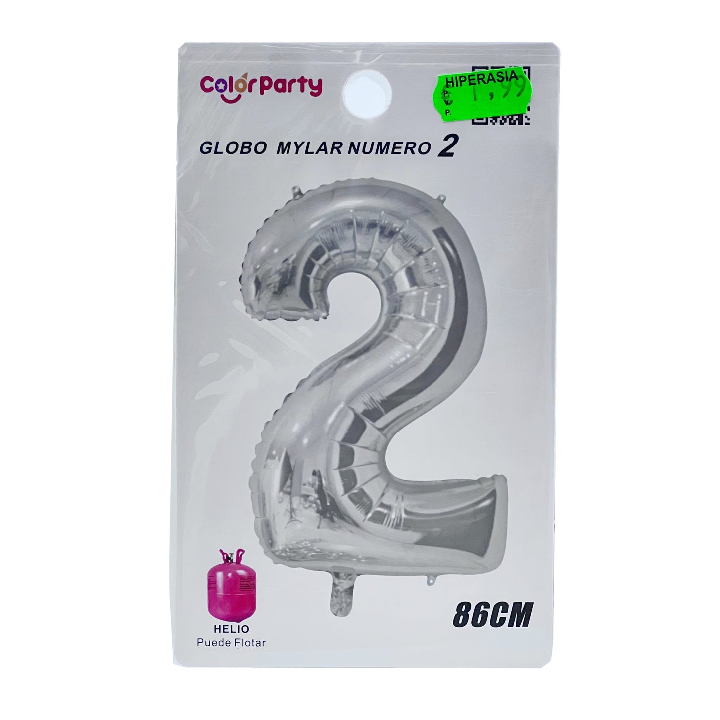 Globo 2 plata  86 cm