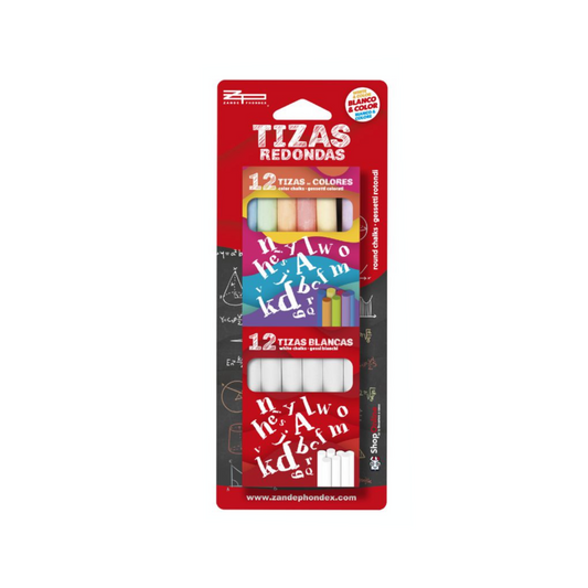 12 Tizas Color/ 12 Tizas Blancas