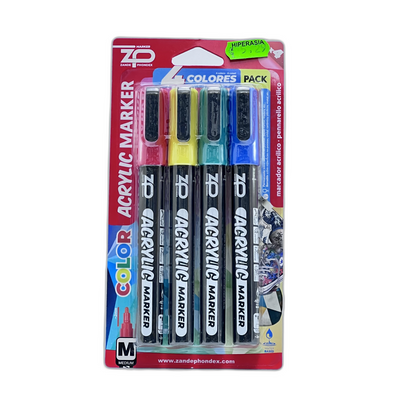 4 Marcadores acrilicos