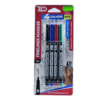 4 Marcadores finos 0.5 mm